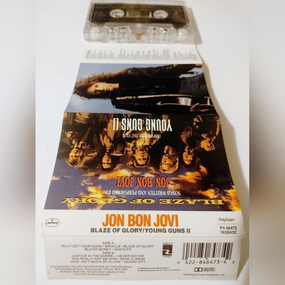 Bon Jovi vintage 80's cassette tape lot Jon Bon Jovi Young Guns II Soundtrack 🤠 - Picture 5 of 6